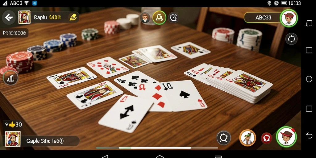 Gambaran gameplay seru di ABC33 saat bermain Gaple.