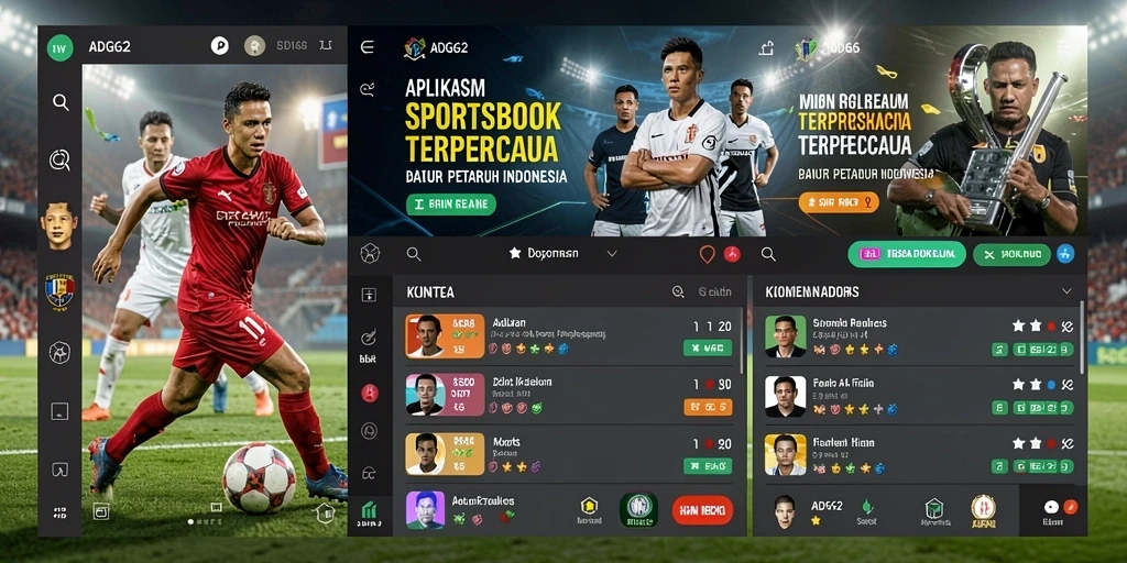 Tampilan gameplay ADG62 dengan fitur Sportsbook interaktif.
