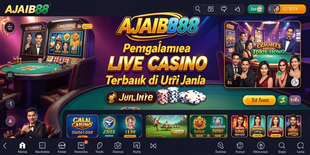Tampilan menarik dari gameplay Live Casino di AJAIB88