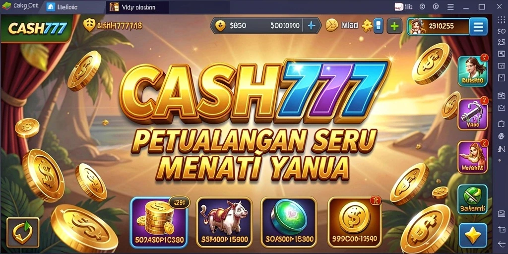 Screenshot gameplay CASH777 dengan eksplorasi petualangan yang seru.