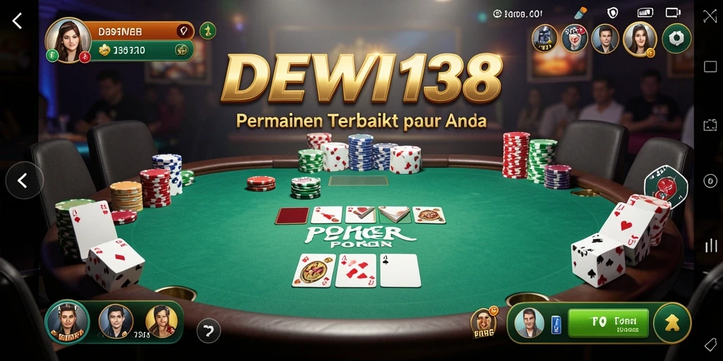Tampilan gameplay Poker yang menarik di DEWI138.