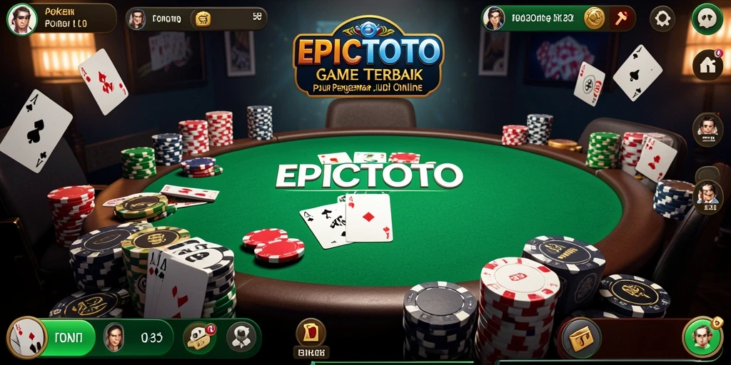 Tampilan gameplay EPICTOTO dengan suasana permainan Poker yang seru.