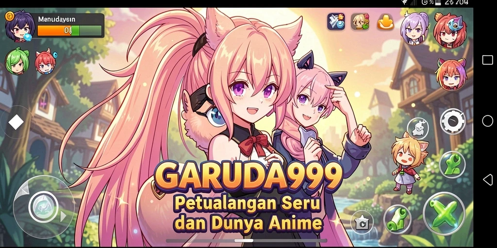 Screenshot permainan GARUDA999 menampilkan aksi karakter Anime yang seru.