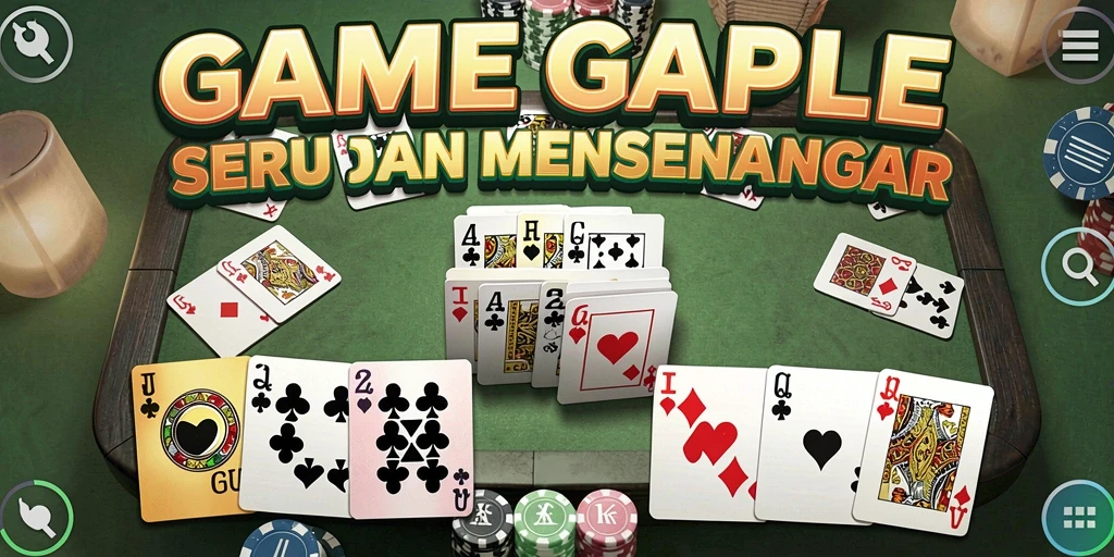 Screenshot GUS77 menampilkan gameplay Gaple yang seru dan interaktif.
