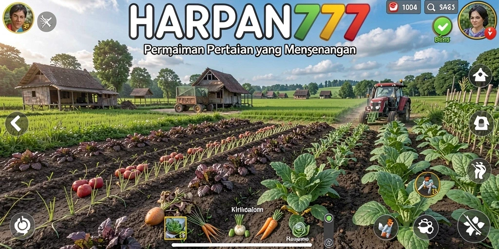 Tampilan menarik dari gameplay HARAPAN777 yang menampilkan aktivitas pertanian.