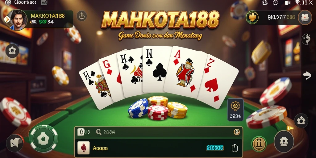 Tampilan gameplay seru dalam game Domino MAHKOTA188.