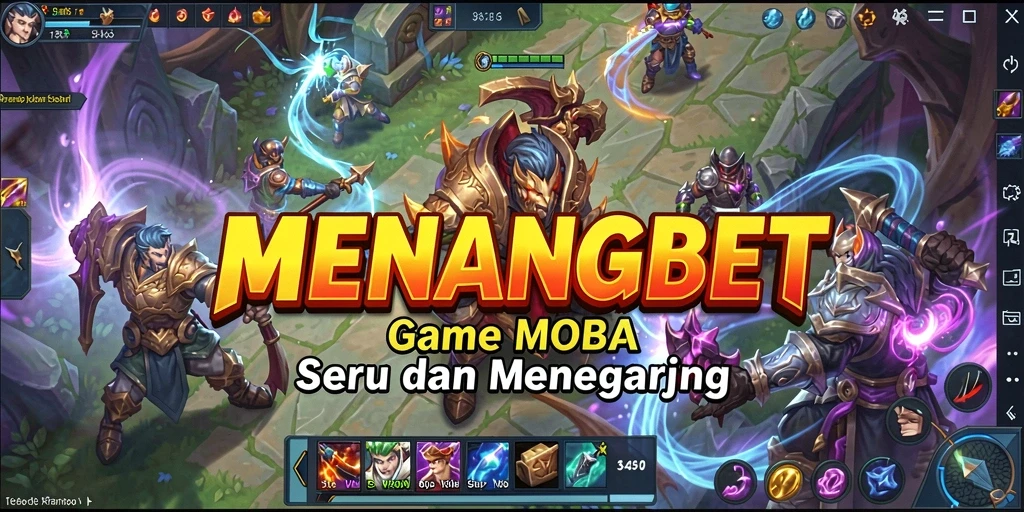 Screenshot gameplay MENANGBET dengan karakter-seru bertarung.