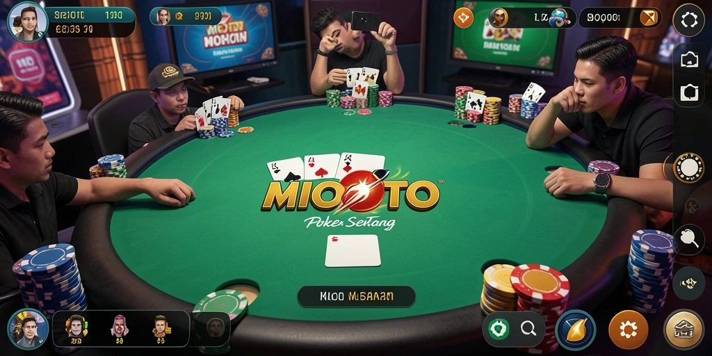 Tampilan utama permainan Poker di MIOTOTO yang penuh aksi.