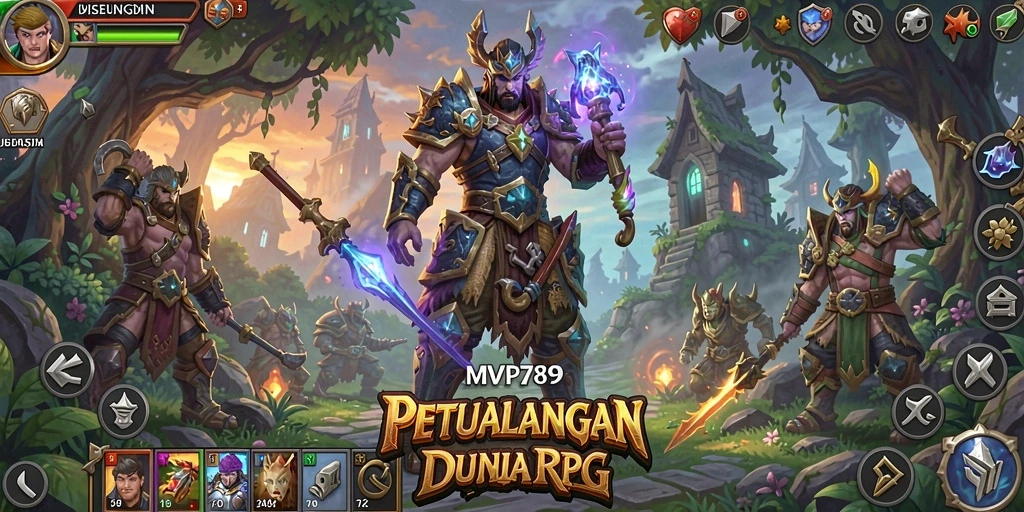 Tangkapan layar menunjukkan pertarungan epik dalam game RPG.