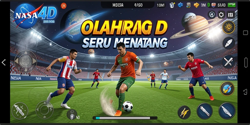 Tampilan gameplay seru dalam olahraga yang kompetitif.