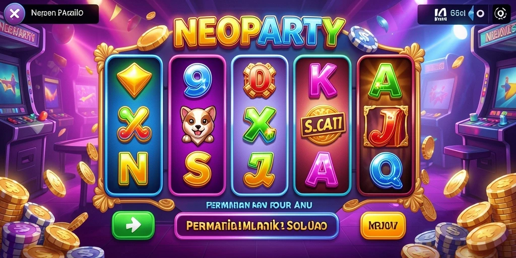 Tampilan gameplay yang seru di NEOPARTY dengan berbagai slot menarik.