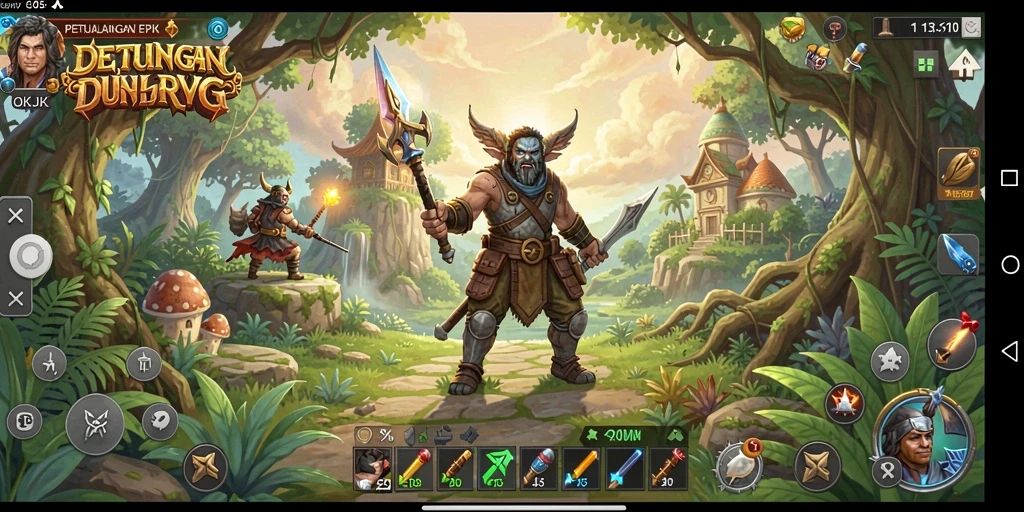 Menampilkan aksi seru di dunia RPG OKJK.