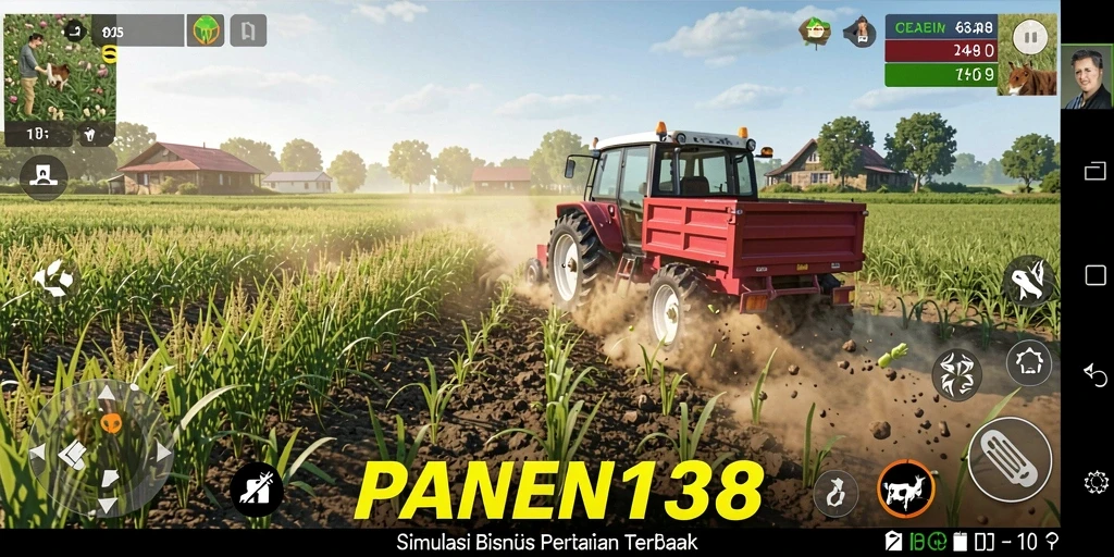Tampilan gameplay seru dari PANEN138 dengan pertanian yang berkembang.