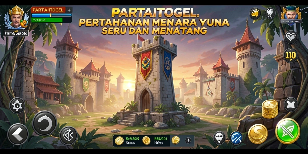 Tampilan gameplay seru di PARTAITOGEL dengan menara strategis.