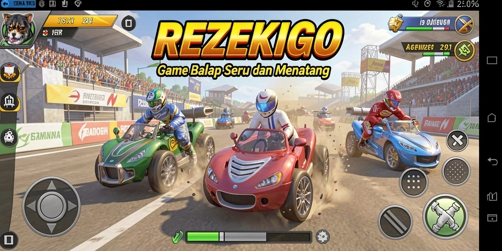 Tampilan mendebarkan balapan dalam REZEKIGO dengan lintasan yang menantang.