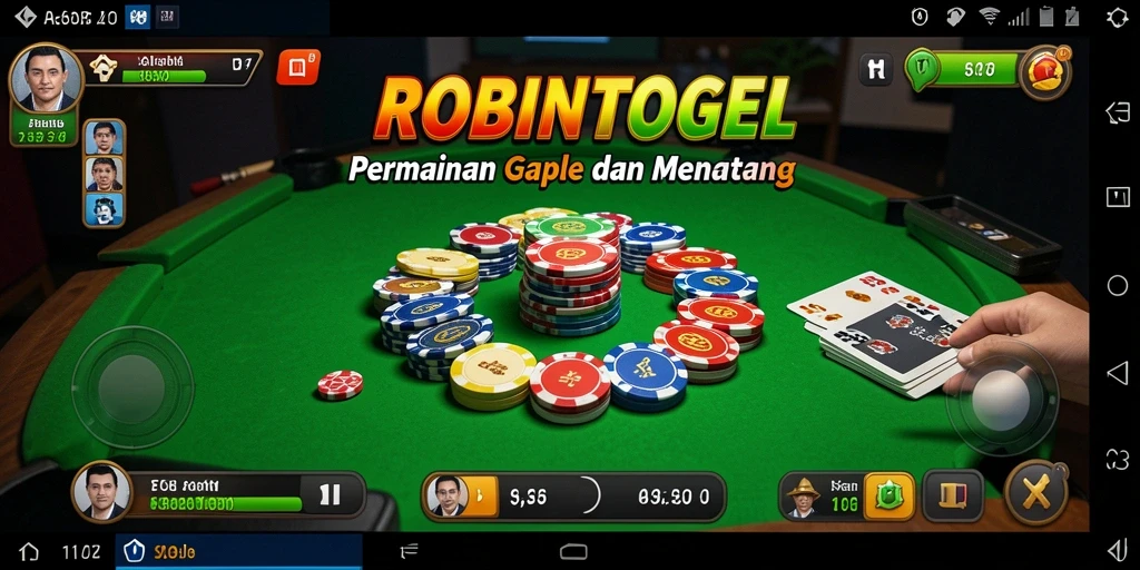Tampilan gameplay seru dari ROBINTOGEL saat bermain Gaple.