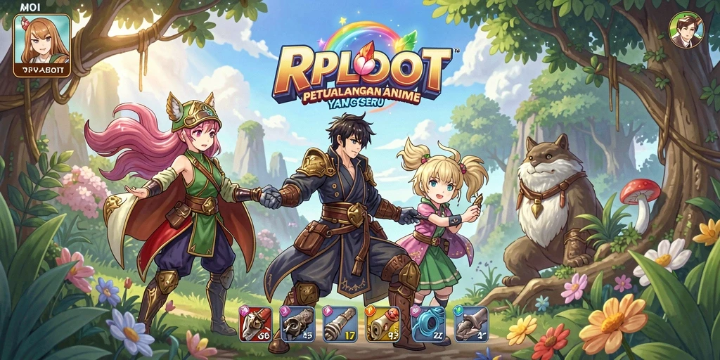 Gameplay seru di RPLOOT dengan karakter anime yang menakjubkan.