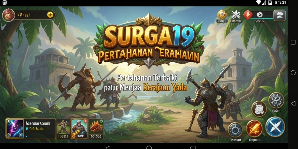 Tampilan gameplay menegangkan dalam SURGA19 saat mempertahankan kerajaan.