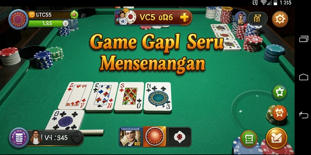 Tampilan gameplay VC55 yang menarik dengan suasana Gaple yang kental.