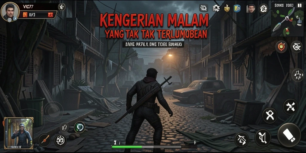 Tangkapan layar gameplay menampilkan karakter dalam kegelapan yang mencekam.